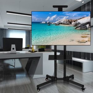 Premium Adjustable Universal Rolling Swivel Tv Stand Cart