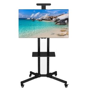 Premium Adjustable Universal Rolling Swivel Tv Stand Cart