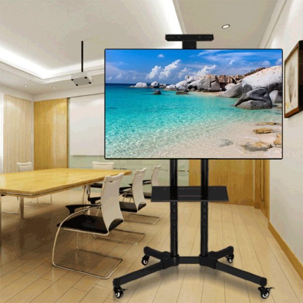 Premium Adjustable Universal Rolling Swivel Tv Stand Cart