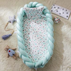 Portable Baby Knit Crib With Pillow