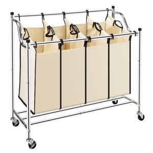 4 Section Laundry Sorter Dividing Hamper Basket