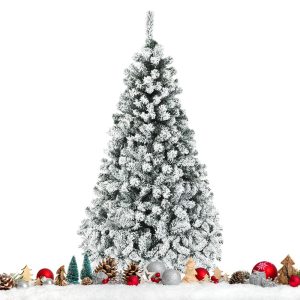 Realistic Prelit Flocked Artificial Christmas Tree 6Ft