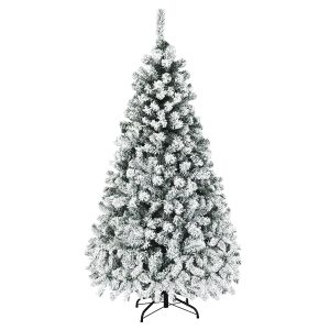 Realistic Prelit Flocked Artificial Christmas Tree 6Ft