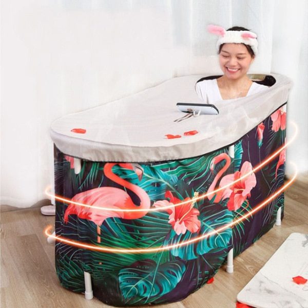 Spacious Portable Folding Adult Soaking Shower Bathtub