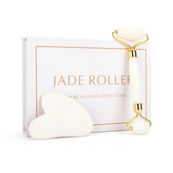 Natural Quartz Jade Roller Gua Sha Set