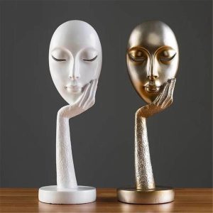 Modern Abstract Human Face Art Statue