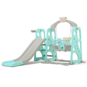 3 In 1 Kids Swing Set Playhouse With Slide