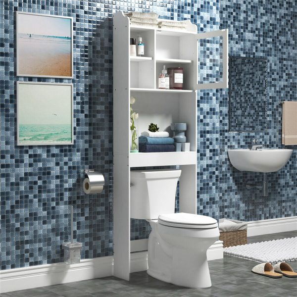 Spacious Over The Toilet Bathroom Space Saver Storage Cabinet