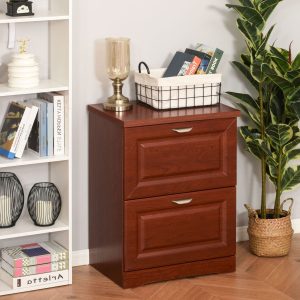 Premium Portable Lateral Two Drawer Wooden Filing Cabinet