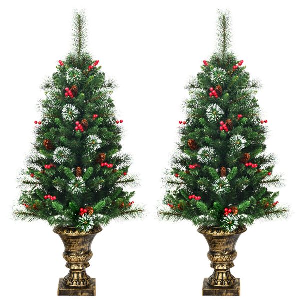 Snow Flocked Pre Lit Artificial Christmas Tree 4 Ft