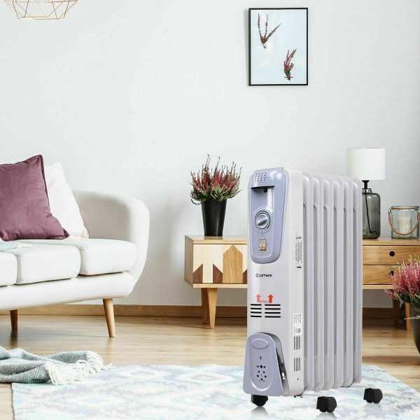 Powerful Oil Filled Freestanding Radiator Heater 1500W