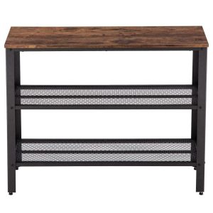 Small Compact Narrow Entryway Wood Console Sofa Table With Storage