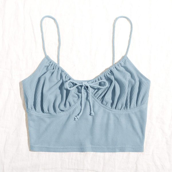 Camisole With Front Straps And Chest Folds