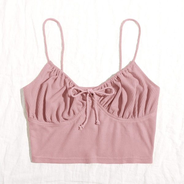 Camisole With Front Straps And Chest Folds