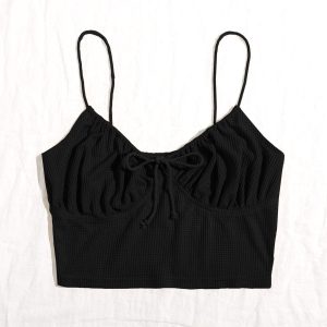 Camisole With Front Straps And Chest Folds