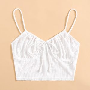 Camisole With Front Straps And Chest Folds