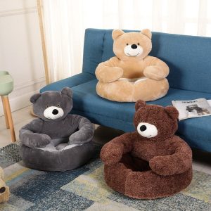 Bear Hug Cat Dog Plush Bed