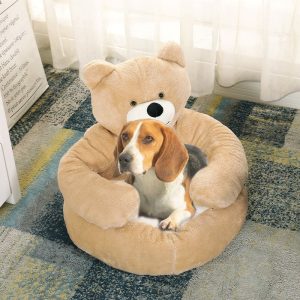 Bear Hug Cat Dog Plush Bed