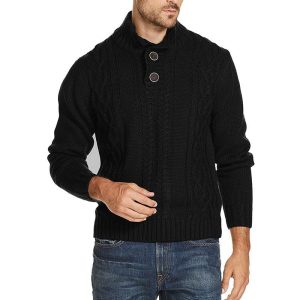 Sweater Men'S Fashion Solid Color Long-Sleeved Sweater