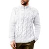 Sweater Men'S Solid Color Half High Neck Long Sleeve Sweater