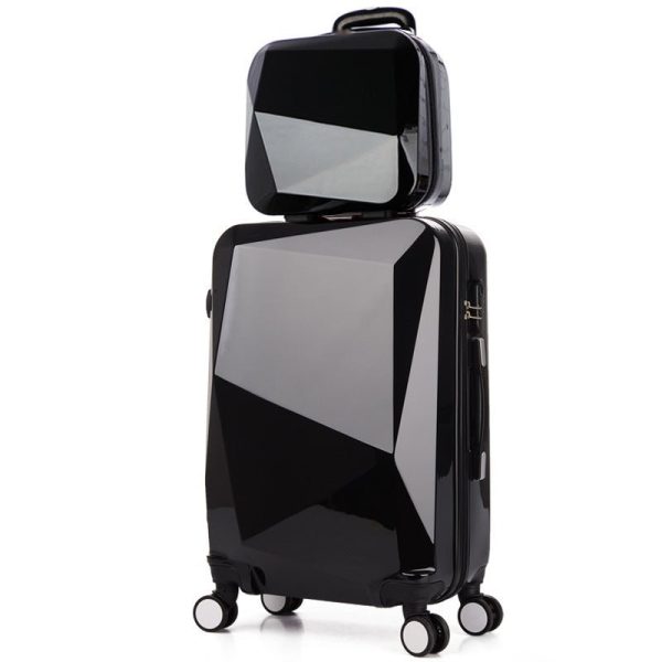 Three-Piece Diamond Pattern Swivel Wheels Luggage