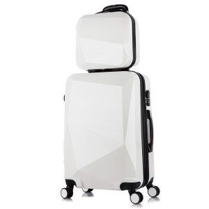 Three-Piece Diamond Pattern Swivel Wheels Luggage