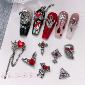 Gothastic 3D Gothic Halloween Nail Charms – Pack Of 10