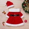 Toddler Baby Girls Christmas Clothes Set Dress Hat Scarf