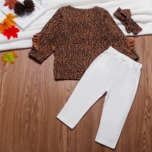 Toddler Kids Girls Clothes Set Floral Shirt Tops White Pants