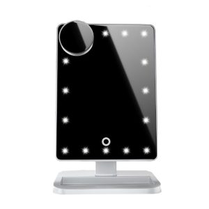 Touch Screen Makeup Mirror With 20 Led Light Bluetooth Music Speaker 10X Magnifying Mirrors With Lights