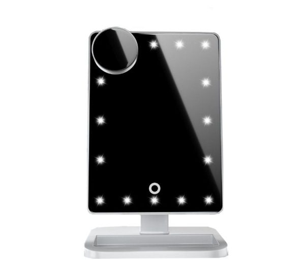 Touch Screen Makeup Mirror With 20 Led Light Bluetooth Music Speaker 10X Magnifying Mirrors With Lights