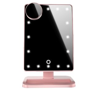 Touch Screen Makeup Mirror With 20 Led Light Bluetooth Music Speaker 10X Magnifying Mirrors With Lights