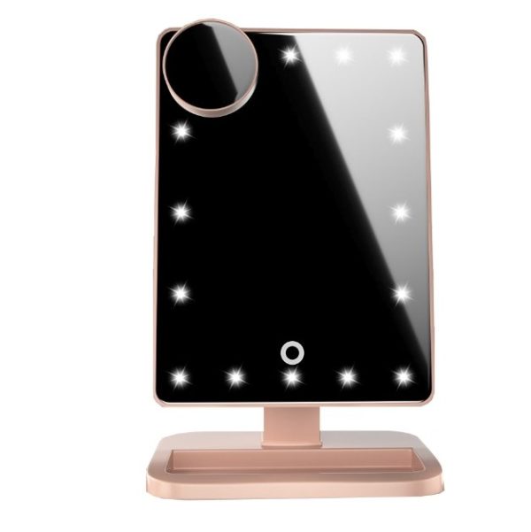 Touch Screen Makeup Mirror With 20 Led Light Bluetooth Music Speaker 10X Magnifying Mirrors With Lights