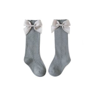 Transfer Circle Hollow Mesh Bow Socks