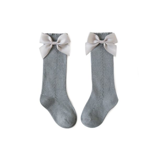 Transfer Circle Hollow Mesh Bow Socks