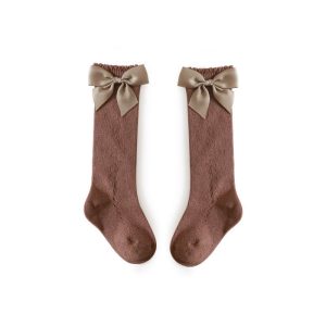 Transfer Circle Hollow Mesh Bow Socks