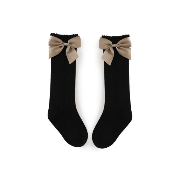 Transfer Circle Hollow Mesh Bow Socks