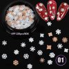 Ultra Thin Manicure Hollow Metal English Letter Snowflake Christmas Nail Patch