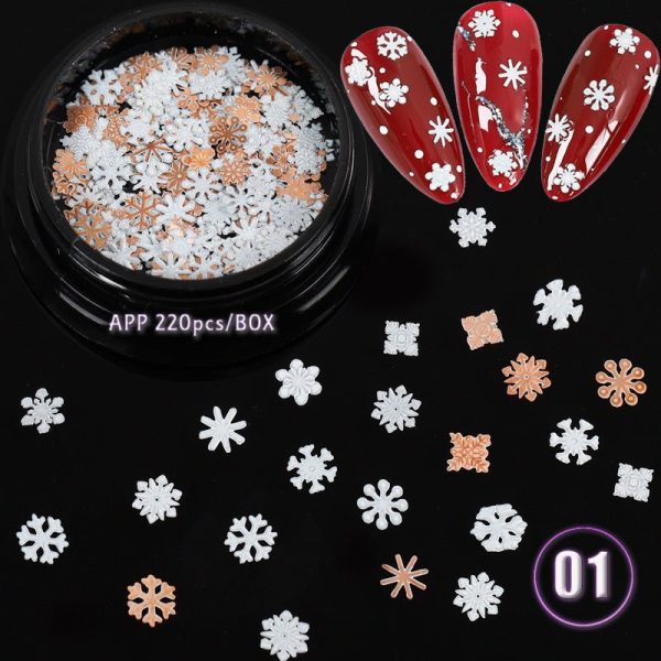 Ultra Thin Manicure Hollow Metal English Letter Snowflake Christmas Nail Patch