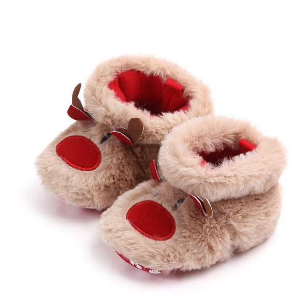 Winter Baby Girls Boys Keep Warm Shoes Muply Christmas Elk First Walkers Anti-Slip Newborn Shoes