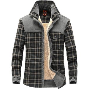 Winter Jacket Pure Cotton Plaid Jacket