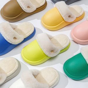 Winter Warm Slippers Household Non Slip Couples At Home Cotton Slippers