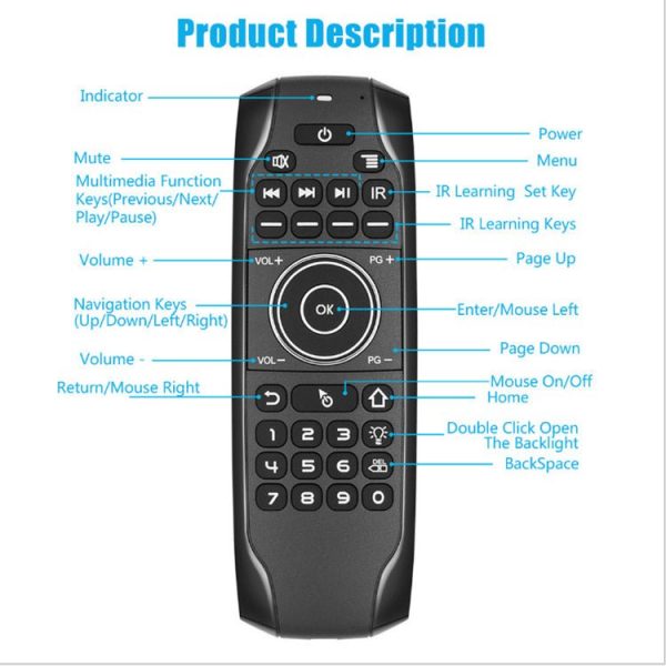 Wireless Air Mouse Keyboard Bluetooth 5.0 Remote Control