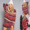 Women Printed Long Sleeve Loose Christmas Home Set