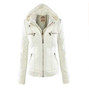 Women Solid Leather Jacket