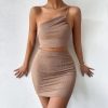 Women'S Niche One-Shoulder Drawstring Dress With A Sense Of Design