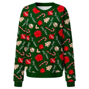 Women'S Printed Elk Christmas Sweater