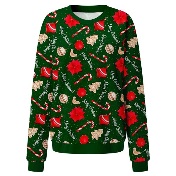 Women'S Printed Elk Christmas Sweater