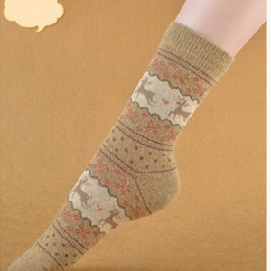 Women'S Thickened Warm Retro Christmas Print Socks