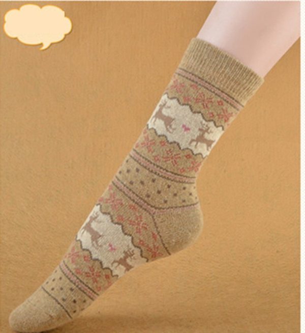 Women'S Thickened Warm Retro Christmas Print Socks